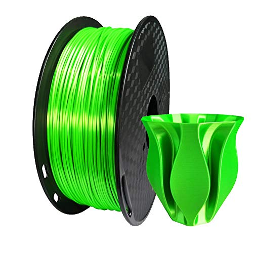 Silk Lime Green PLA Filament 1.75 mm 3D Printer Consumables 1kg Spool 2.2lbs Bright Green 3D Printing Material Fit Most FDM Printer Silky Metal-Like Shiny Metallic PLA Filament CC3D Green Color