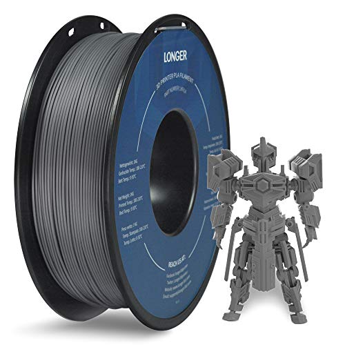 Longer PLA 3D Printer Filament, 1.75mm PLA Filament, Dimensional Accuracy +/- 0.03 mm, 1kg Spool, Black