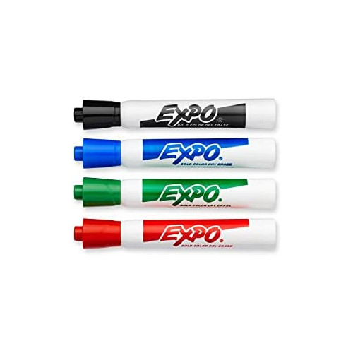EXPO Original Dry Erase Markers, Bullet Tip, Assorted Colors, 4-Count