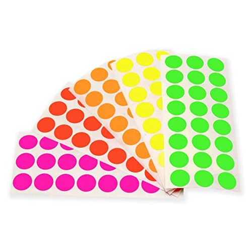 1/2 Dot Labels, Assorted Pastel Soft Colors Kit (5 Colors) | Permanent Adhesive u2014 1,200 Color-Code Dots/ Pack