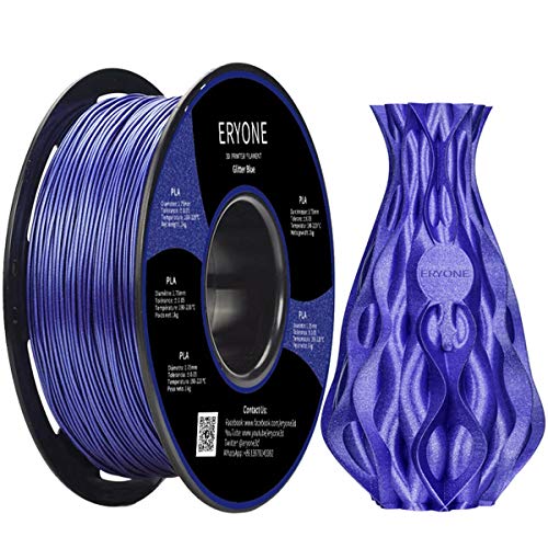 ERYONE Sparkly Glitter Shining PLA Filament for 3D Printer, 1.75mm, Tolerance: ±0.03mm, 1kg(2.2LBS)/Spool, Red