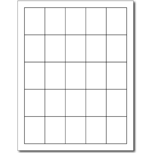 Blank White 1 1/2 x 2 Labels - 25 Labels Per Sheet - for Inkjet & Laser Printers - 25 Sheets / 625 Labels