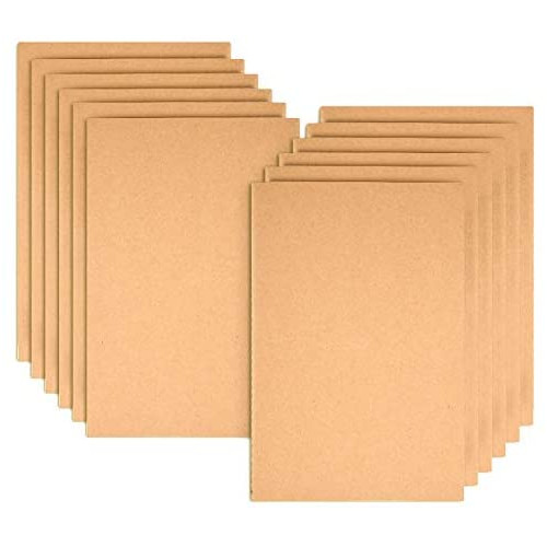 Zealor 12 Pack Notebook Journals for Travelers Kraft Brown Cover Notepad, A5 Size Paper (8.25 x 5.5), 30 Sheets/60 Dot Grid Pages (Dots)
