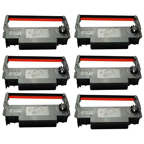 ERC-30 34 38 Ribbon Ink Cartridge Receipt Printer Black and Red, ERC30 Compatible with Epson Printer SNBC BTP-M280, BTP-M280A, BTP-M280B, BTP-M280D, BTP-M300, POS (6 Pack)
