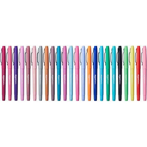 Amazon Basics Felt Tip Marker Pens - Assorted Color, 12-Pack
