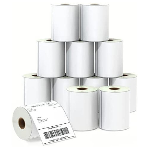 BETCKEY - 4 x 6 Shipping Labels Compatible with Zebra & Rollo Label Printer(not for dymo 4XL),Premium Adhesive & Perforated[12 Rolls, 3000 Labels]