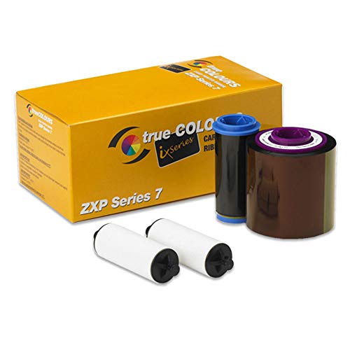 ZEBRA Technologies 800077-740 True Colors IX Series Color Ribbon for ZXP Series, 7 Compatible, Ymcko, 250 Labels per Roll