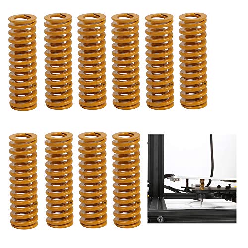 Creality Original 3D Printer Parts 8mm OD 25mm Length Compression Mould Die Springs Light Load for Heated Bed Ender 3/Ender 3 Pro/Ender 3 V2/Ender 3 Max/CR-10 CR-10Mini CR-10S 3D Printer (Pack of 10)