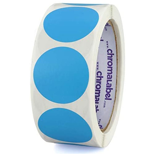 ChromaLabel 1.50 Inch Round Label Removable Color Code Dot Stickers, Inventory Labels, 500 Labels per Roll, Green