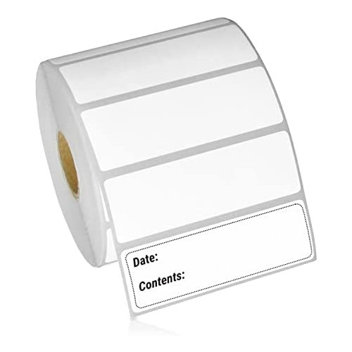 OfficeSmartLabels - 3 x 1 Direct Thermal Labels - Compatible with Zebra & Rollo Desktop Label Printers and More u2013 1u201D Core, Permanent Adhesive & Perforated [1375/Roll, 5500 Labels in 4 Rolls]