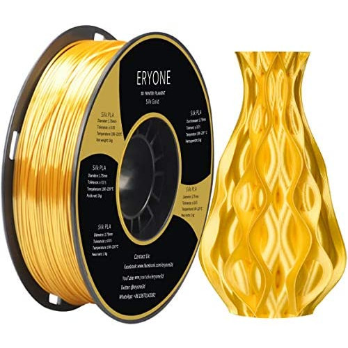 Eryone Silk PLA Filament 1.75mm, Silky Shiny 3D Printing Material for 3D Printer and 3D Pen, 1kg 1 Spool, 1.75mm,Emerald Green