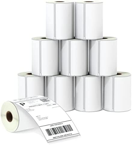 BETCKEY - Compatible DYMO 1744907 (4 x 6) Shipping Labels, Strong Permanent Adhesive & Perforated, Compatible with Rollo, DYMO 4XL & Zebra Desktop Printers[10 Rolls/2200 Labels]
