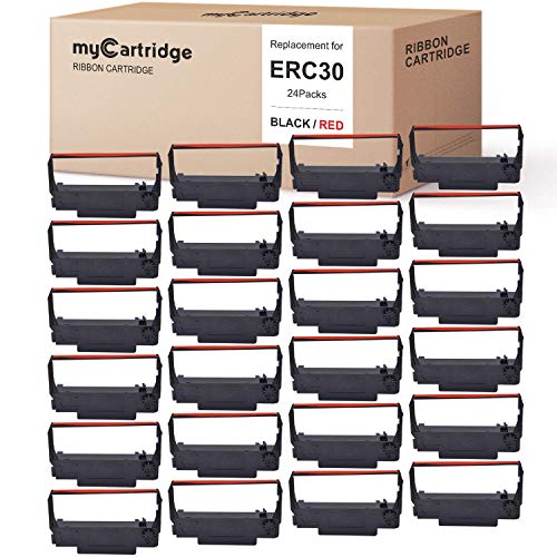 myCartridge 24 Pack ERC30 ERC-30 ERC 30 34 38 B/R Compatible with Ribbon Cartridge for use in ERC38 NK506 (Black Red)