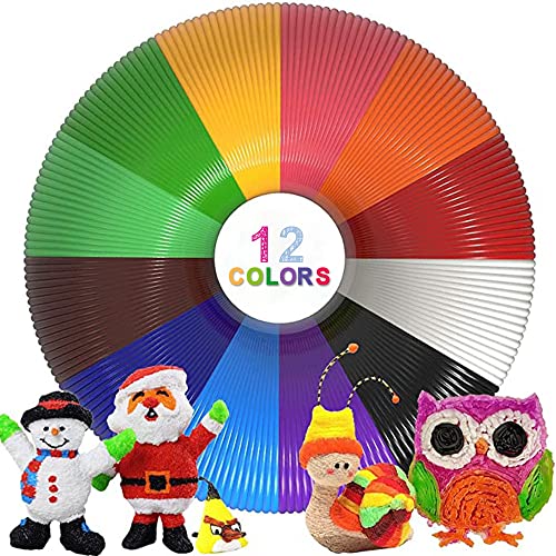Rilitor 3D Printing Filament Refill 12 Colors, Each Color 10 Feet Total 120 Feet, 1.75mm PLA 3D Printing Pen Printer Filament Support Most of 1.75mm PLA 3D Pen and 3D Printer for Kids and Adults