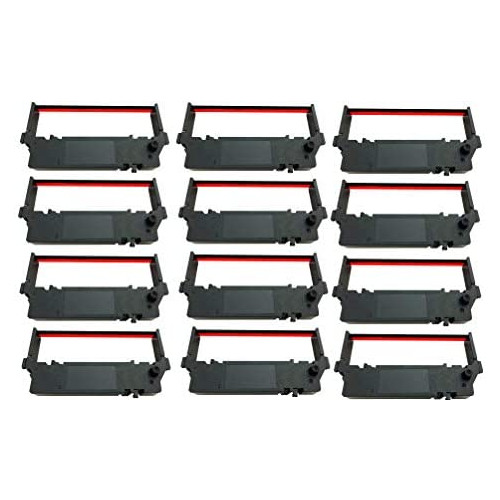 12 PACK SP-700 Ribbon Ink Cartridge Quality BLACK and RED Compatible with STAR Printer RC-700BR, SP700, 712, 742