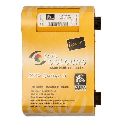 Zebra 800033-840 True Colours iX Series YMCKO Color Ribbon for ZXP Series 3 Card Printers. 200 Prints.
