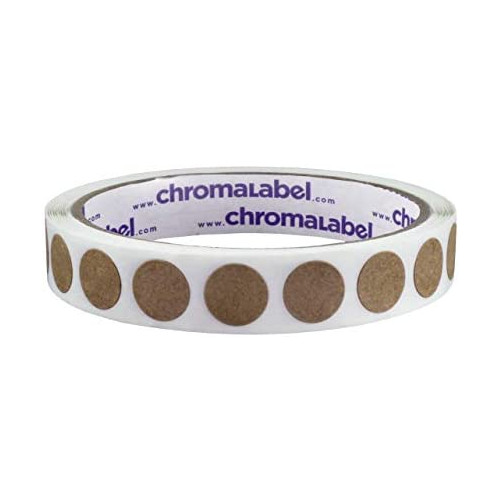 ChromaLabel Round Label Permanent Kraft Dot Stickers, 500 Labels per Roll, 2 inch