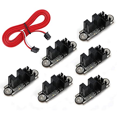MakerHawk 6pcs Optical Endstop with 1M Cable Optical Switch Sensor Photoelectric Light Control Optical Limit Switch Module for 3D Printer