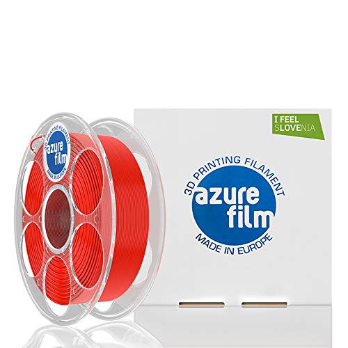 AZUREFILM PETG 3D Professional Printer Filament 1.75 mm - Must Have Printing Accessories for Bringing Your Ideas to Life - High Dimensional Accuracy +/- 0.02 mm, 1 kg Spool, Red - No Bubbles or Jams