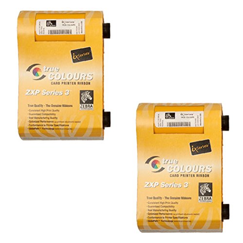 Zebra 2pack-800033-840 True Colours iX Series YMCKO Color Ribbon for ZXP Series 3 Card Printers. 200 Prints.
