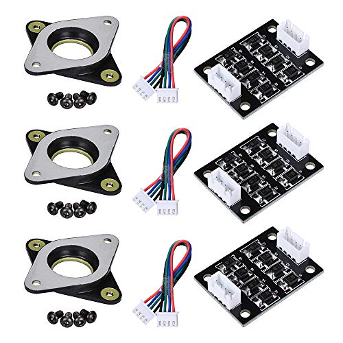 BIQU Nema17 Stepper Motor Steel and Rubber Vibration Dampers with 3pcsTL Smoother Addon Module for Pattern Elimination Motor Clipping Filter for Ender 3,CR-10 3D Printer