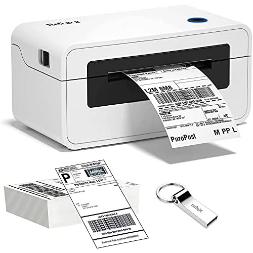 Shipping Label Printer - 4x6 Thermal Label Printer with Lables 100 Pcs, Commercial Direct Thermal Label Maker, Compatible with Shopify, Ebay, Amazon &Etsy, Support Multiple Systems(Black)