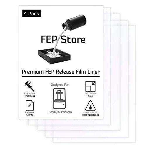 FEP Film 4 Pack/ 240 x 340 mm/for SLA DLP UV 3D Printer/Phrozen Transform/Peopoly Phenom/Photon Mono X/Shuffle XL