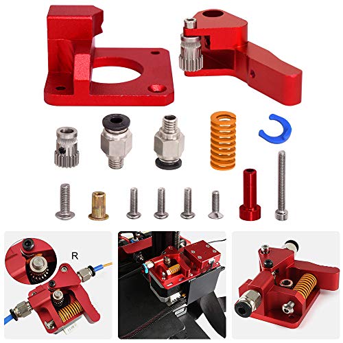 Zeelo 3D Printer Upgrade Extruder Dual Driver Long-Distance Remote Metal Extruder Right Hand Block Kit Spare Parts 1.75mm Filament for CR-10S Pro Anet A8 Anycub Mega Wanhao i3