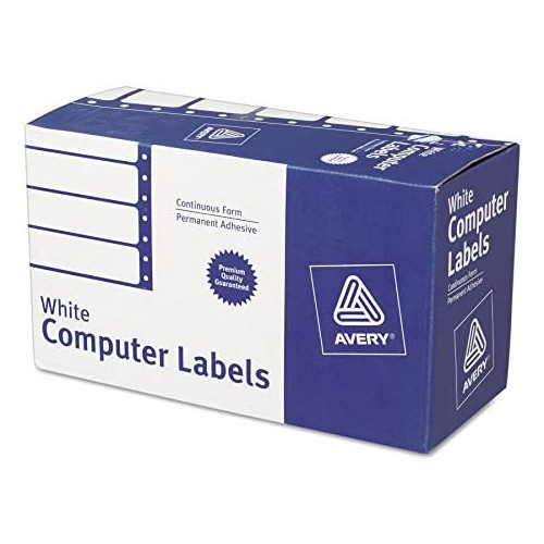 Avery Dot Matrix Printer White Addressing Labels, 3-1/2 x 1-7/16, 1 Across, 5000/Box (4060)