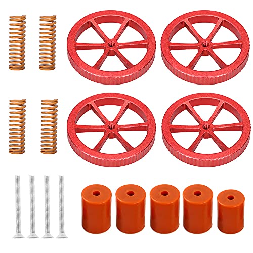 BZ 3D 4Pcs Metal Leveling Nuts and 8Pcs Springs Upgraded Set for Ender 3/3 Pro/3 V2/3 Max, Ender 5/5 Plus/ 5 Pro, CR-10, CR10S Series 3D Printer Bed Staying Level.(Type 1)