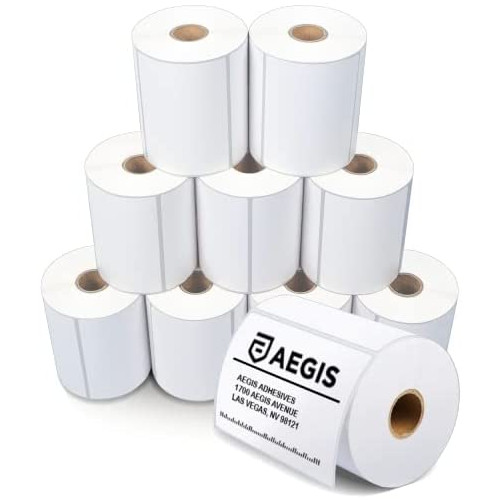 Aegis Adhesives - 3u201D X 1u201D Direct Thermal Labels for FBA Barcodes, Address, Perforated & Compatible with Rollo, Zebra, & Other Desktop Label Printers (12 Rolls, 1300/Roll)