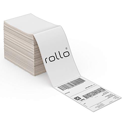 Rollo Direct Thermal Shipping Label (Pack of 500 4x6 Fan-Fold Labels) - Commercial Grade
