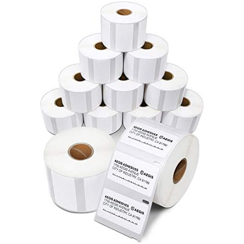 Aegis - Compatible Direct Thermal Labels Replacement for DYMO 30334 (2-1/4 X 1-1/4) Barcode, UPC, FBA - Use with Labelwriter 450, 450 Turbo, 4XL Printers (12 Rolls)