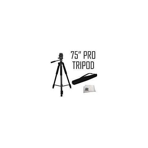 75" Professional Heavy Duty 3-Way Pan Head Tripod for Canon XA10 XA20 XA25 XF100 XF105 XH A1 XH A1S XH G1 XH G1S XF300 XF305 GL1 GL2 Camcorders & Video Cameras