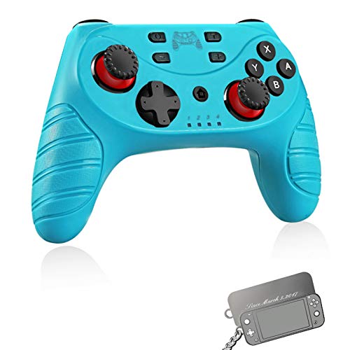 Wireless Switch Pro Controller for Nintendo Switch/Switch Lite,Switch Remote Joypad Control Games Joystick for Switch Console with Turbo,Gyro Axis,Motion & Vibration Shock,Work with Bluetooth(Blue)
