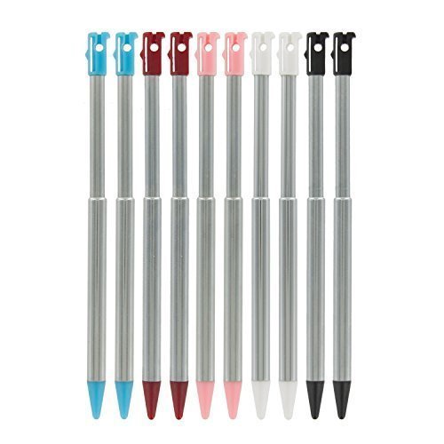 yueton Pack of 10 Retractable Replacement Metal Stylus Touch Pen, Compatible with Nintendo 3DS, 3DS XL, 3DS LL