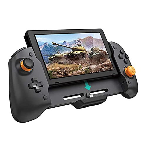 TNS-19252 NS-Switch Grip in-line Gamepad, Plug and Play, Suitable for N- Switch NS, can Charge and Play Games at The Same time, with six-axis Gyroscope Gravity Sensing, Dual-Motor Vibration
