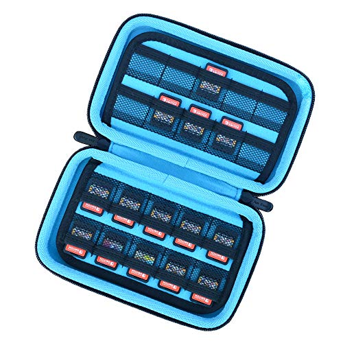 Hard Game Card Storage Holder Case for Nintendo Switch Games or PS Vita or SD Memory Cards - Black/Light Blue