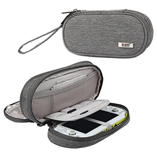 BUBM Double Compartment Storage Case Compatible with PS Vita and PSP, Protective Carrying Bag, Portable Travel Organizer Case Compatible with PSV and Other Accessories, Black