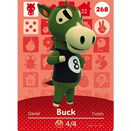 Nintendo Animal Crossing Happy Home Designer Amiibo Card Buck 268/300 USA Version