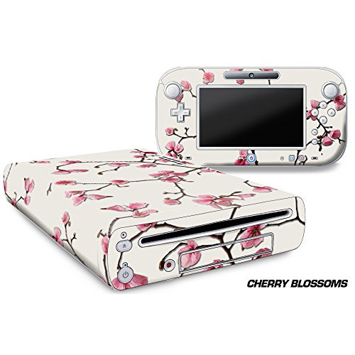 247 Skins Graphics kit Sticker Decal Compatible with Nintendo Wii U and Controllers - Cherry Blossoms