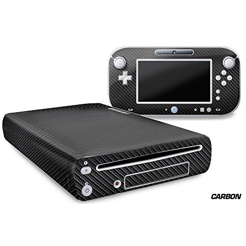 247 Skins Graphics kit Sticker Decal Compatible with Nintendo Wii U and Controllers - Carbon