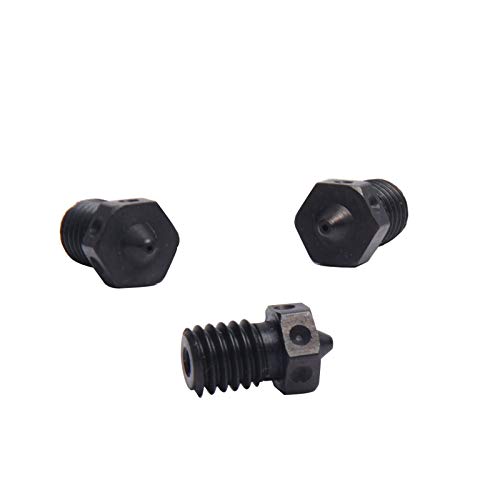 4pcs Hardened Steel Nozzles M6 Nozzle 0.25/0.4/0.5/0.6mm Compatible with 1.75mm V6 Hotend Prusa I3 MK3S Anycubic Mega S Vyper 3D Printing PEI PEEK or Carbon Fiber Filament (1x0.25+1x0.4+1x0.5+1x0.6)