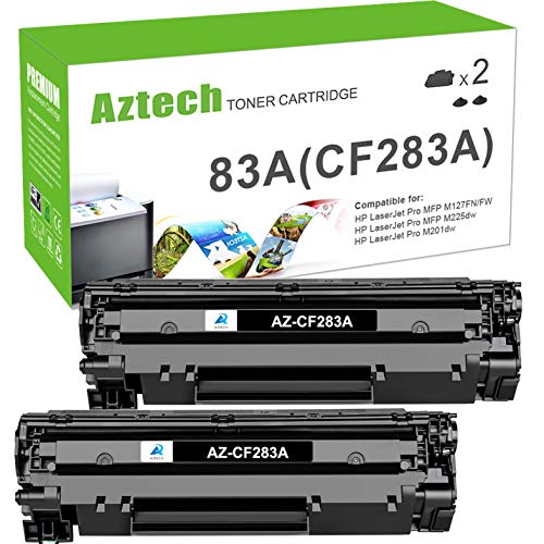 Aztech Compatible Toner Cartridge Replacement for HP 83A CF283A 83X CF283X Pro MFP M127fw M125nw M201dw M225dw M225dn M127fn M201n M125a Printer Ink (Black, 2-Pack)