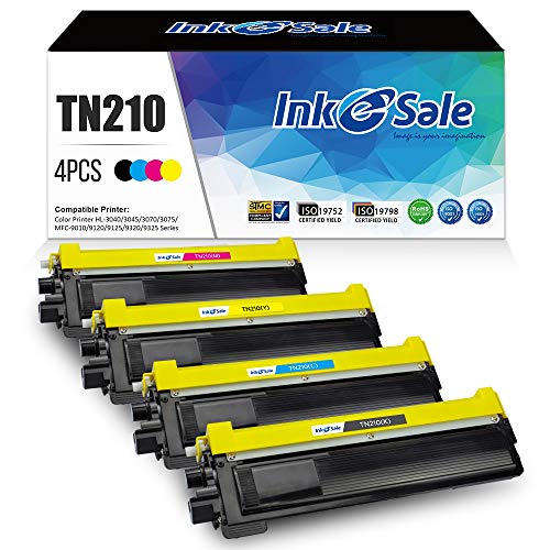 Ink E-Sale Compatible Toner Cartridge Replacement for Brother TN210 (KCMY, 4-Pack), for use with Brother HL-3040CN HL-3045CN HL-3070CW HL-3075CW MFC-9010CN MFC-9120CN MFC-9125CN MFC-9320CW Printer
