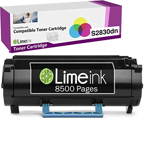 Limeink Compatible Toner Cartridge Replacement for Dell S2830dn Toner Cartridge Extra High Yield Laser Toner (8500 Pages) S2830 2830 dn 2830dn Smart Series Printer Ink 1 Black