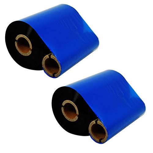 Calculable 2 Rolls 4.33 x1476 (110mm X 450m) Thermal Transfer Wax Ribbon Core 1 Barcode Ribbons for Datamax Zebra Ribbons Printers,General Purpose Wax Ribbon for Label, Tag & Barcode Printing
