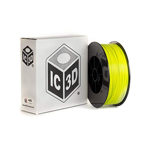 IC3D Yellow 2.85mm ABS 3D Printer Filament - 2.5kg Spool - Dimensional Accuracy +/- 0.05mm - Professional Grade 3D Printing Filament - Made in USA