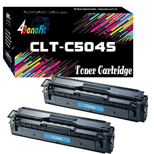 (2-Pack, Cyan) Compatible CLT-C504S CLT-504S C504S Toner Cartridge Used for Samsung Xpress SL-C1860FW SL-C1810W C1860 CLX-4195FW CLP-415NW Printer, by 4Benefit