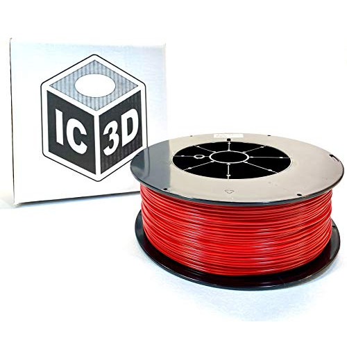 IC3D Red 2.85mm ABS 3D Printer Filament - 2.5kg Spool - Dimensional Accuracy +/- 0.05mm - Professional Grade 3D Printing Filament - Made in USA
